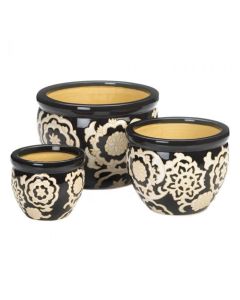 FLORAL NIGHTS CERAMIC PLANTER SET